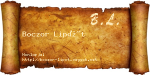 Boczor Lipót névjegykártya